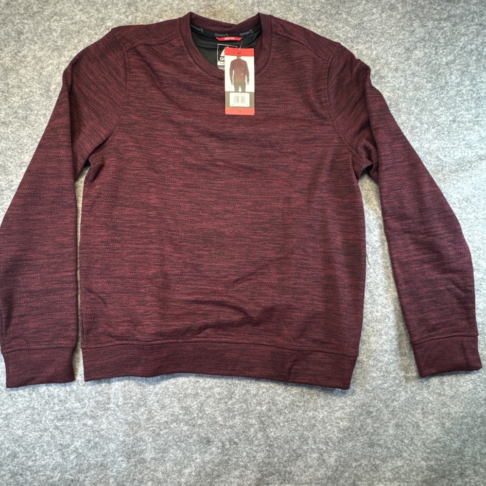 Gerry Mens Burgundy Marled Crewneck Sweatshirt Medium NWT 1628545 Recycled Blend